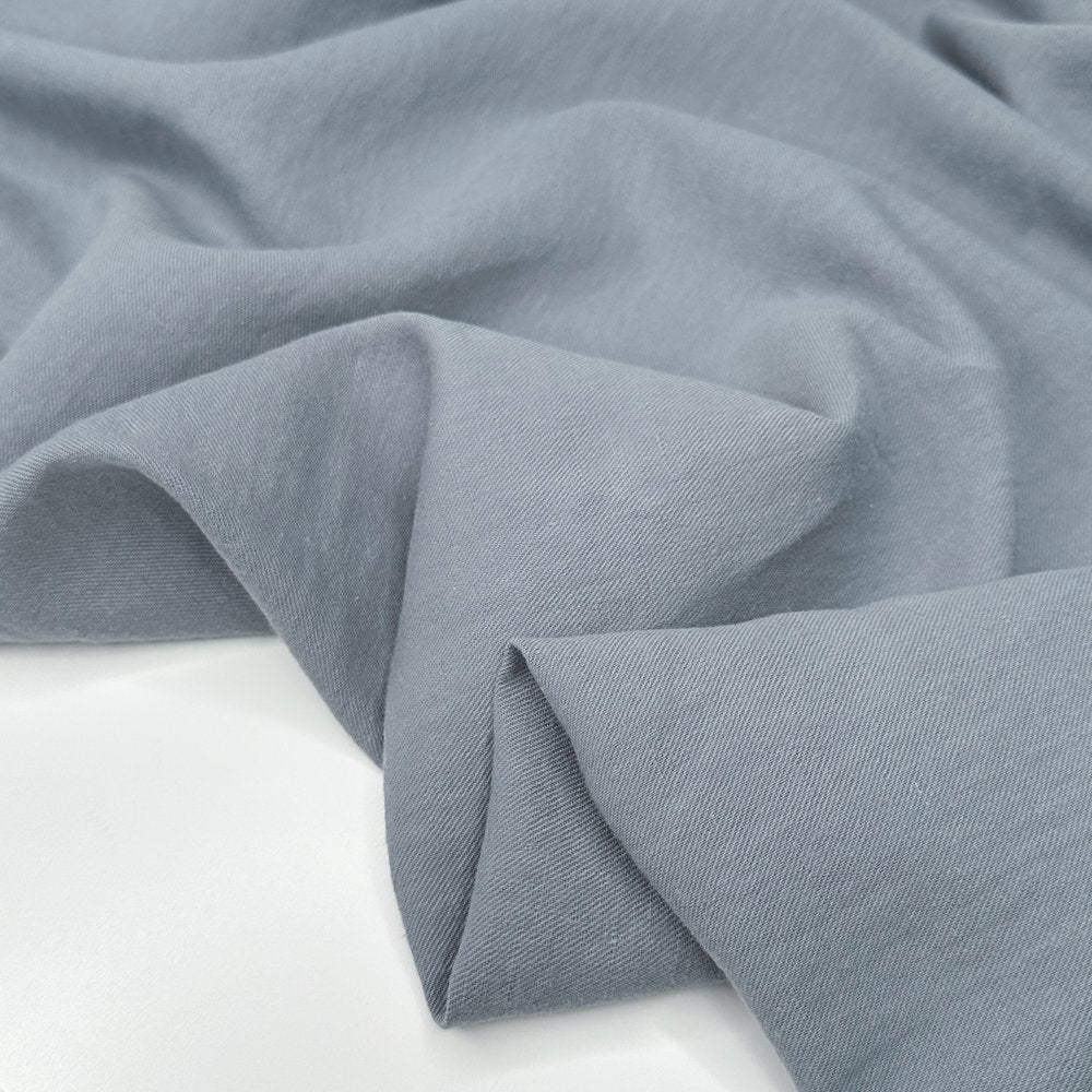 linen organic cotton blend fabric in a light grey color