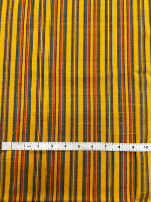 Guatemalan Woven Cotton - Yellow Multi-Colored Stripe