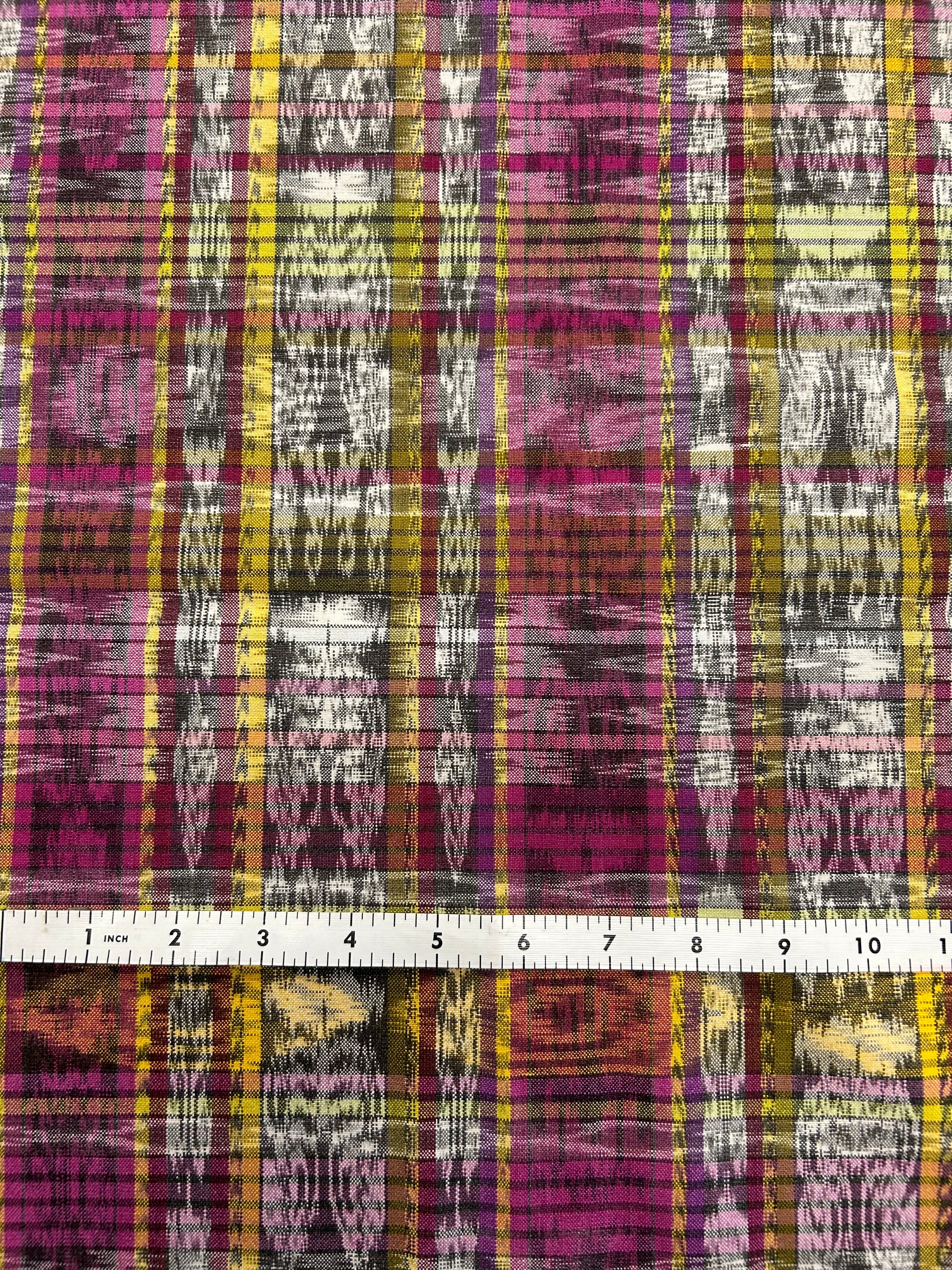 Guatemalan Cotton Ikat - Purple & Yellow Maze