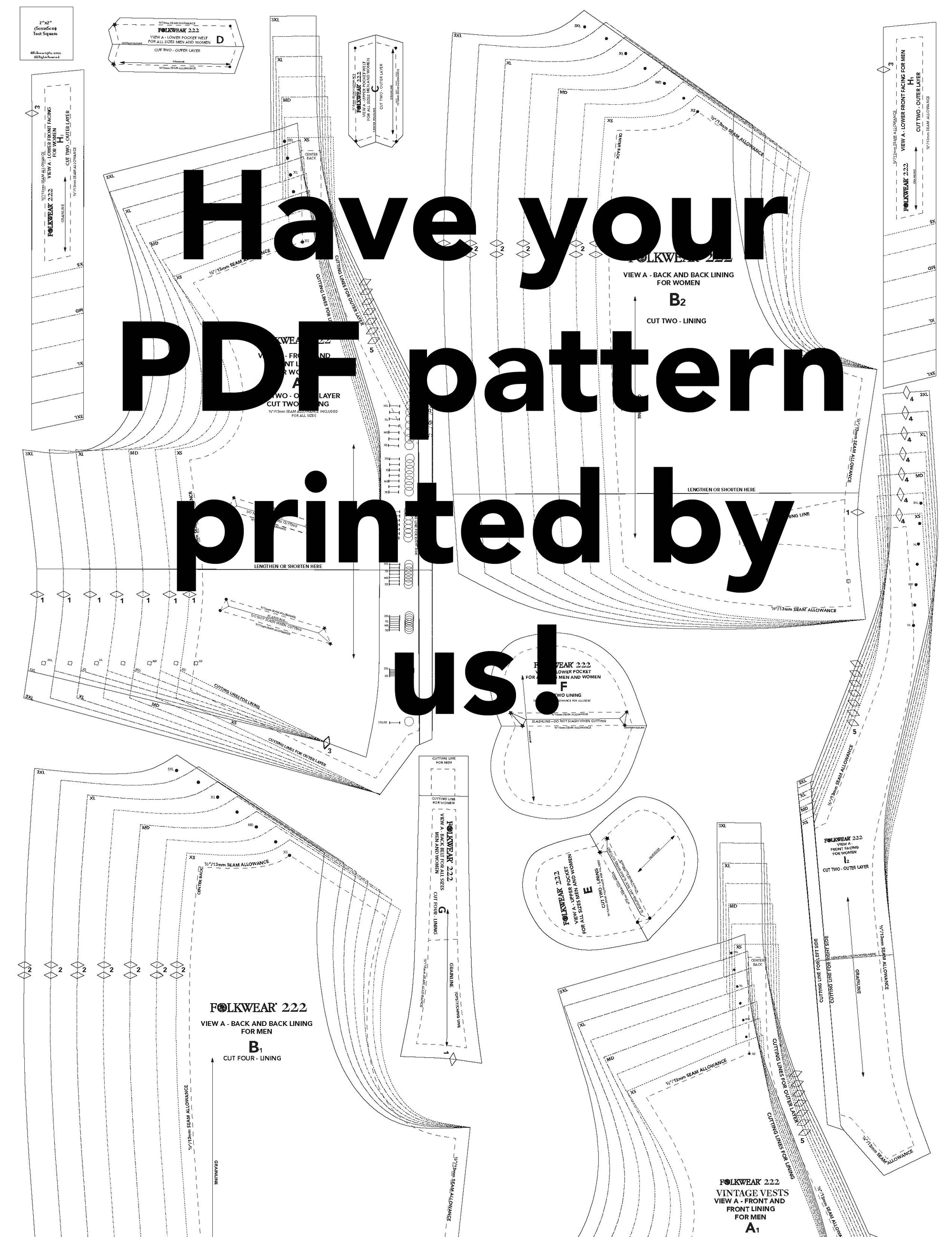 PDF Printing - We print your pattern