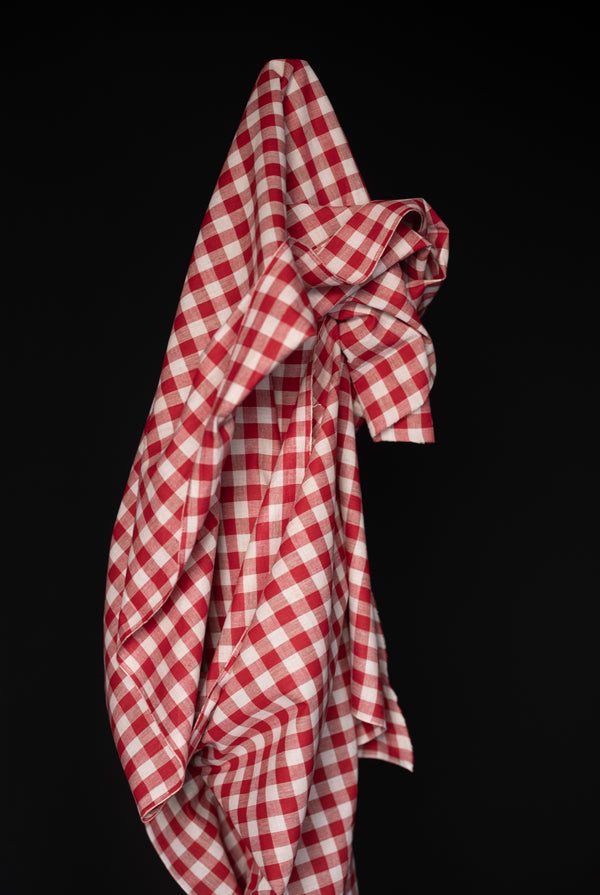 Red Cotton Gingham - Folkwear