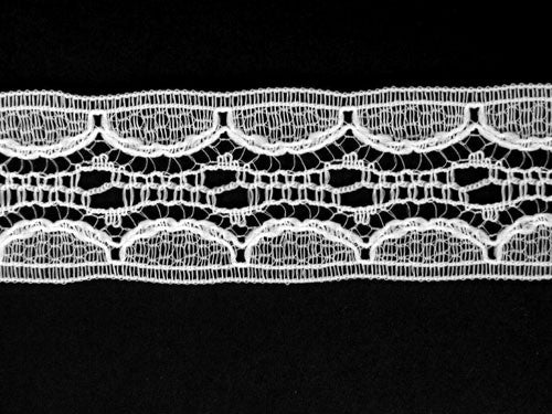 white lace trim with scalloped designs