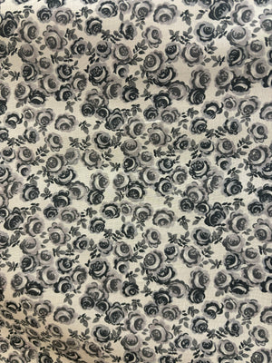 Cotton Lawn - Floral Monochrome