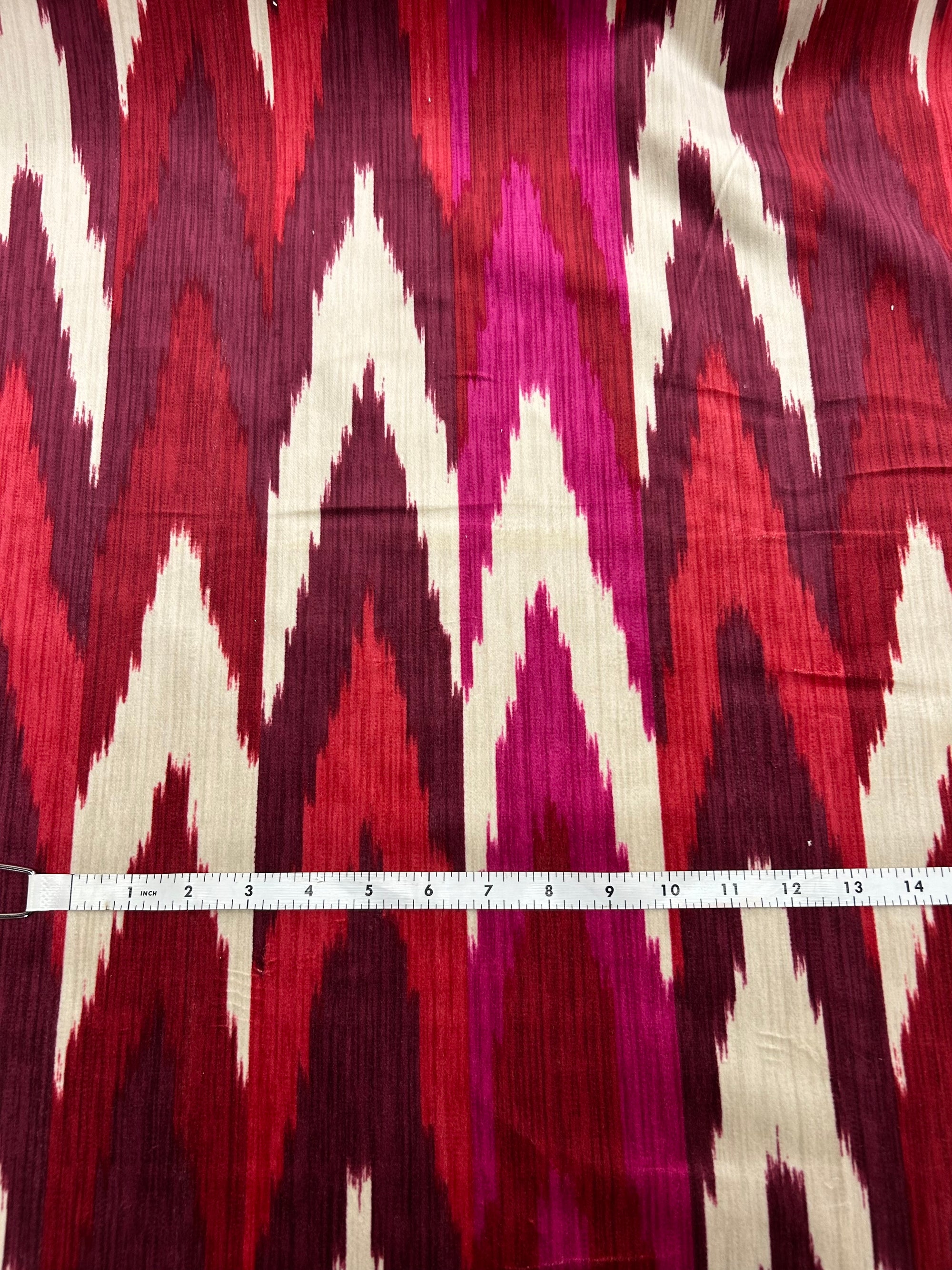 Cotton Velvet - Pink Ikat