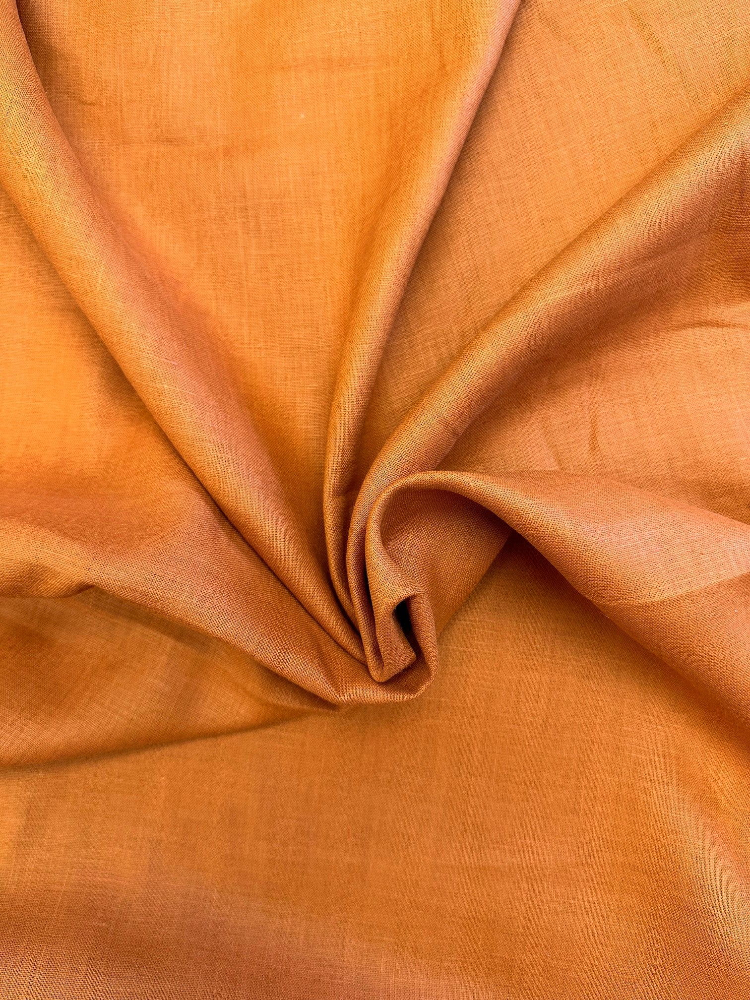 Rust colored linen fabric