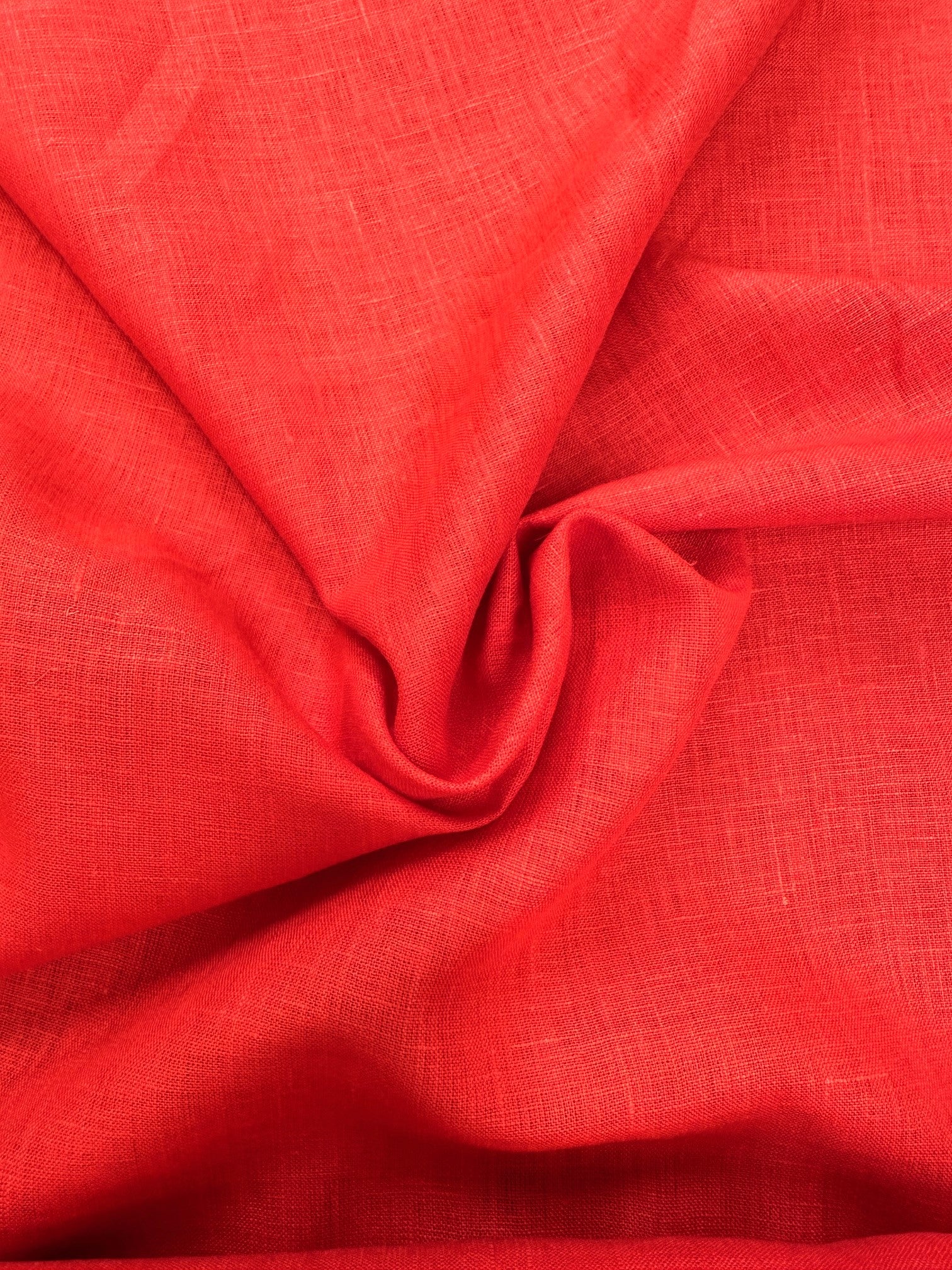 scarlet colored linen fabric