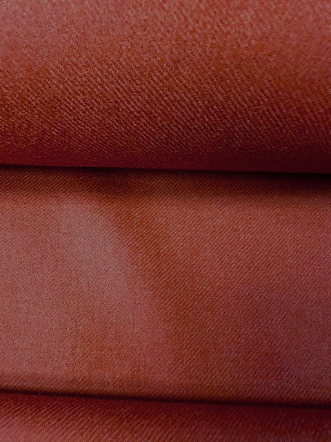 wool flannel in a beautiful rusty red and with a twill-like weave