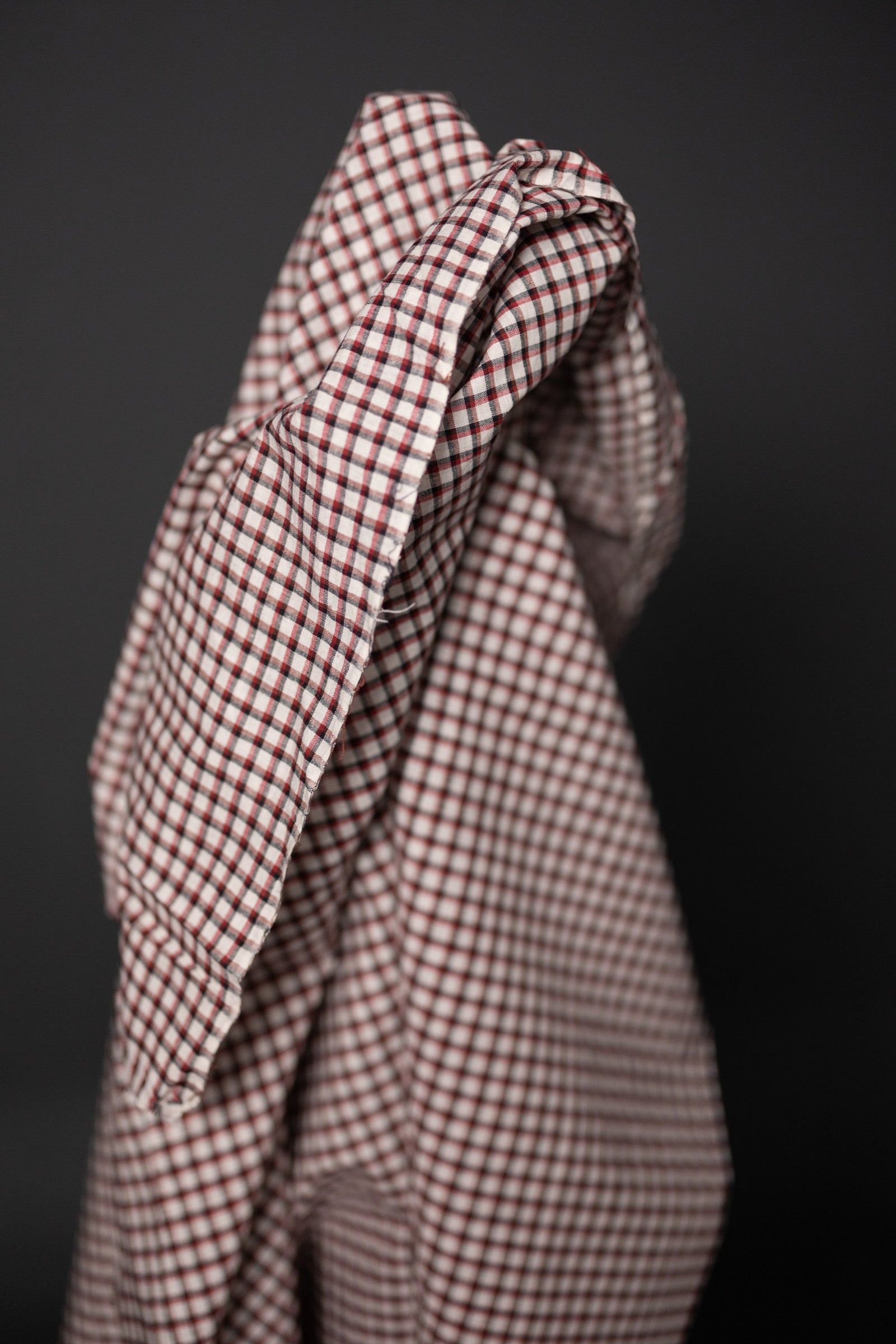 Silk Jacquard Gingham - Red and Gold - Folkwear